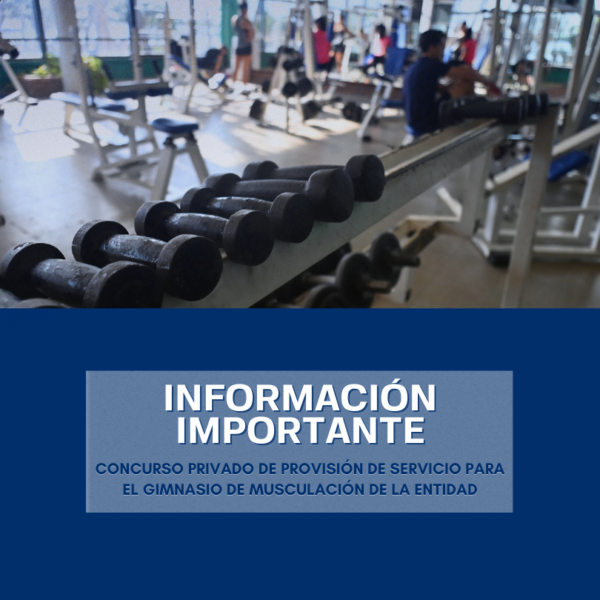 INFORMACIÓN IMPORTANTE – LICITACIÓN GIMNASIO DE MUSCULACIÓN